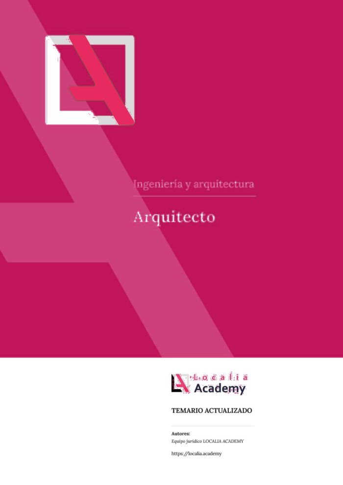 Portada original del temario de Arquitecto A1