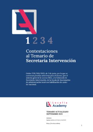 Temario de Secretaría-Intervención (SI) para oposiciones de Habilitación Nacional - Localia Academy