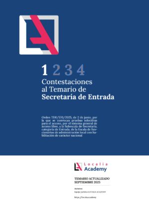 Temario de Secretaría de Entrada (SE) para oposiciones de Habilitación Nacional - Localia Academy