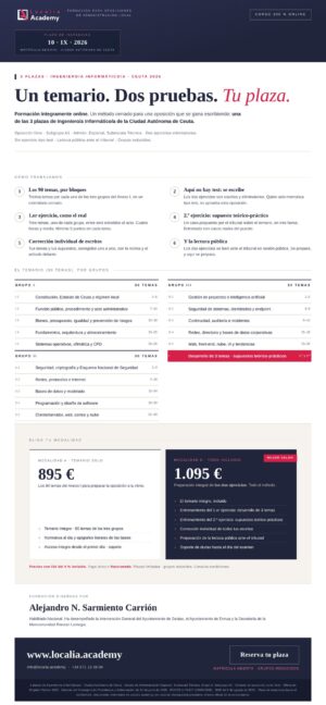 Curso online oposiciones Ingeniero Informático Ceuta 2026