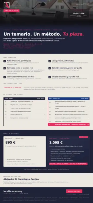 Cartel del curso intensivo de Técnico de Patrimonio Histórico del Ayuntamiento de Cuenca 2026 de Localia Academy
