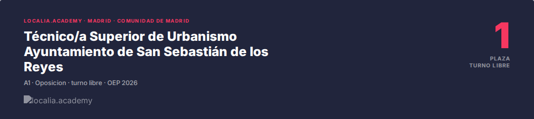 Curso Técnico/a Superior de Urbanismo · San Sebastián de los Reyes 2026
