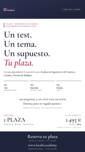 oposiciones ingeniero de caminos badajoz 2026 · cartel story Localia