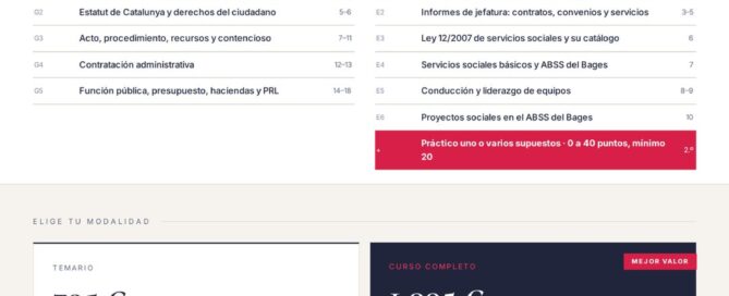 Curso online oposiciones Jefe/a de Servicios Sociales Básicos Consell Comarcal del Bages 2026
