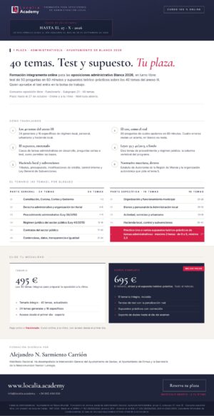 Curso online oposiciones Administrativo/a Ayuntamiento de Blanca 2026