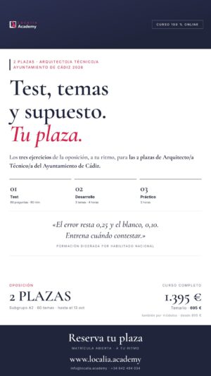 oposiciones arquitecto tecnico cadiz 2026 · cartel story Localia