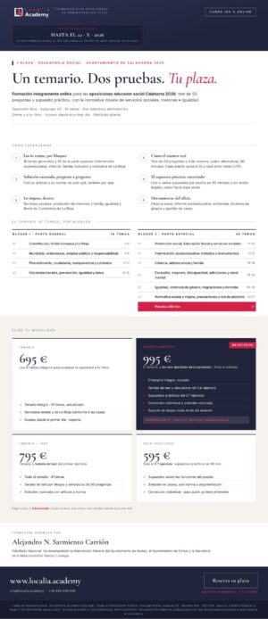 Curso online oposiciones Educador/a Social Ayuntamiento de Calahorra 2026