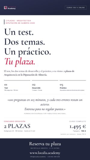 oposiciones arquitecto diputacion almeria 2026 · cartel story Localia
