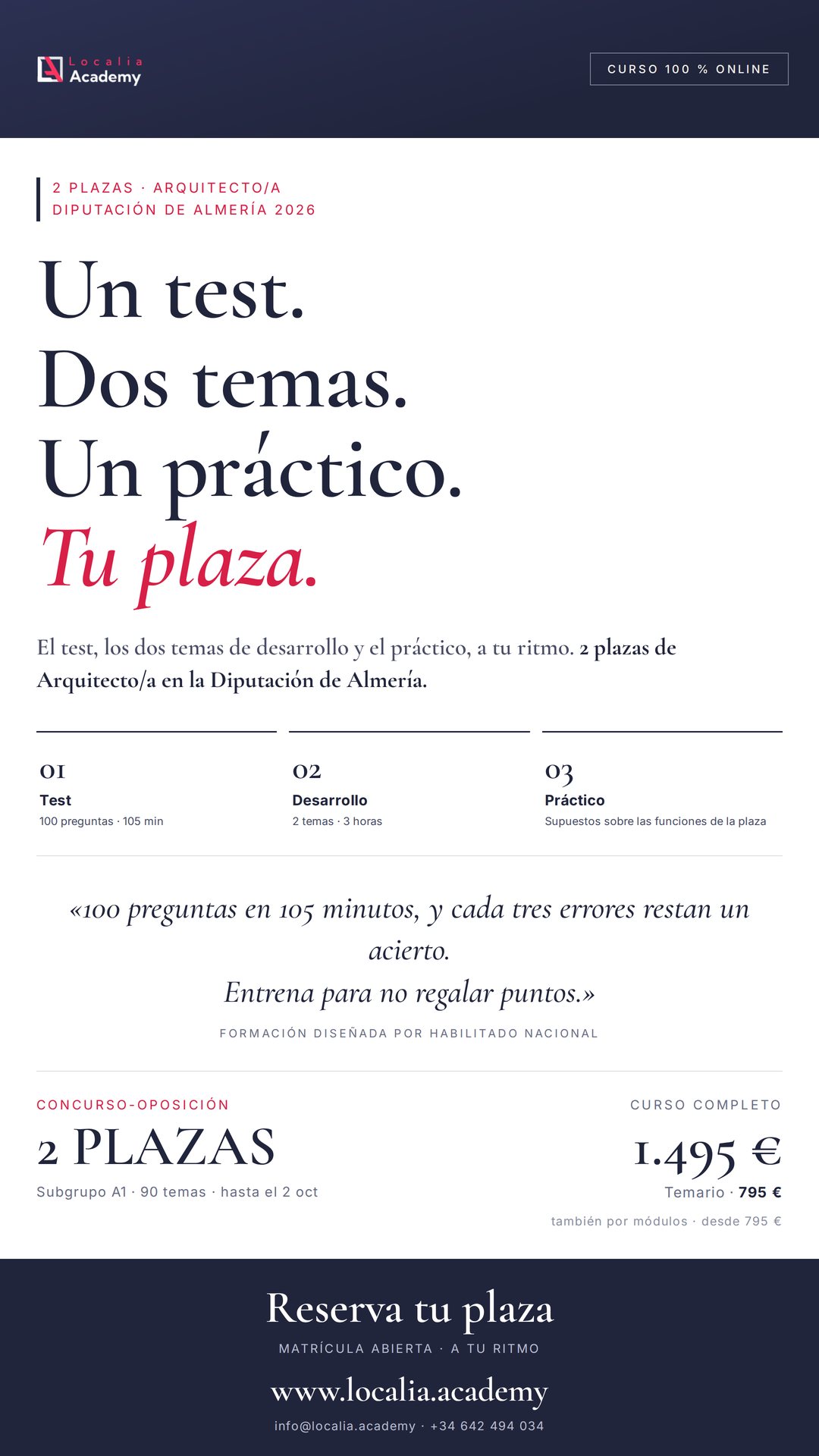 oposiciones arquitecto diputacion almeria 2026 · cartel story Localia
