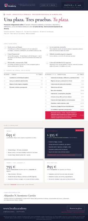 Curso online oposiciones Arquitecto/a Técnico/a Diputación Provincial de Almería 2026