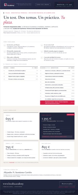 oposiciones arquitecto tecnico diputacion almeria 2026 · cartel del curso Localia