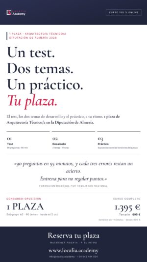 oposiciones arquitecto tecnico diputacion almeria 2026 · cartel story Localia