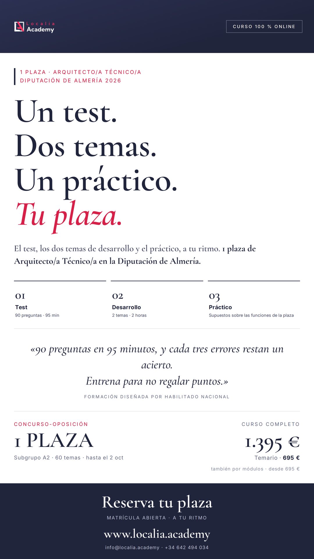oposiciones arquitecto tecnico diputacion almeria 2026 · cartel story Localia
