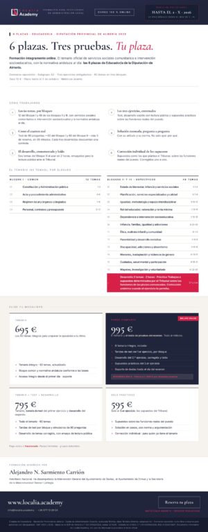 Curso online oposiciones Educador/a Diputación Provincial de Almería 2026