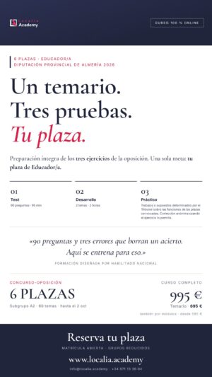 Curso online oposiciones Educador/a Diputación Provincial de Almería 2026