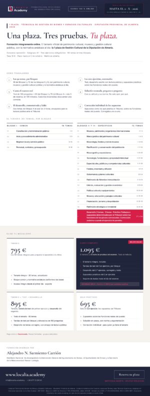 Curso online oposiciones Técnico/a de Gestión de Bienes y Espacios Culturales Diputación Provincial de Almería 2026