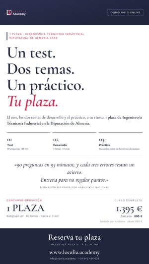 oposiciones ingeniero tecnico industrial diputacion almeria 2026 · cartel story Localia