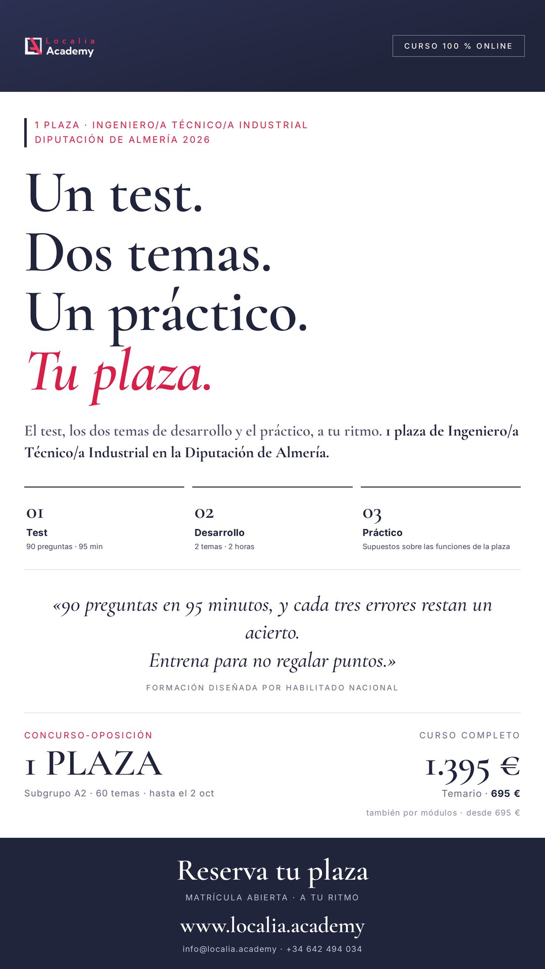 oposiciones ingeniero tecnico industrial diputacion almeria 2026 · cartel story Localia