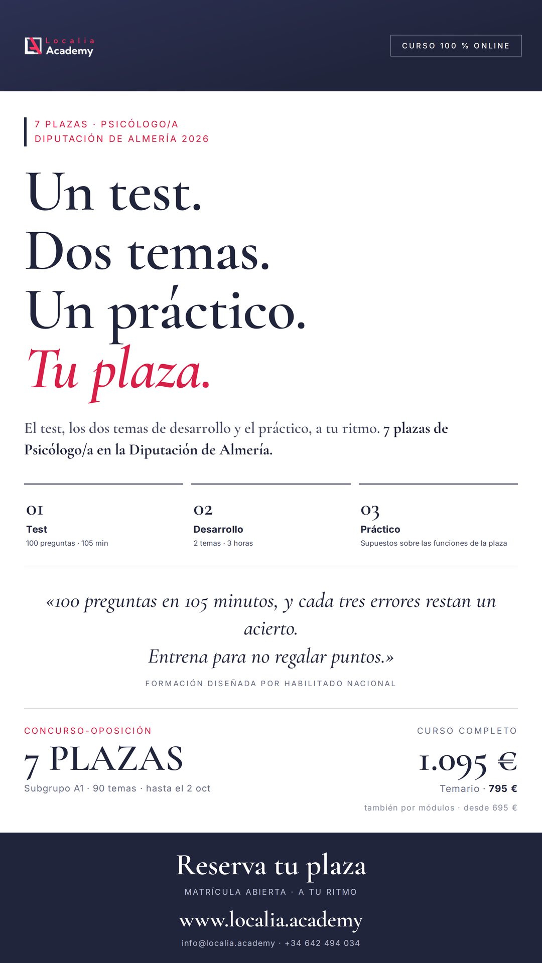oposiciones psicologo diputacion almeria 2026 · cartel story Localia