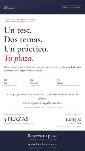 oposiciones tae economica diputacion almeria 2026 · cartel story Localia