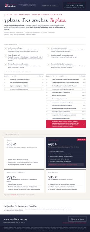 Curso online oposiciones Trabajador/a Social Diputación Provincial de Almería 2026