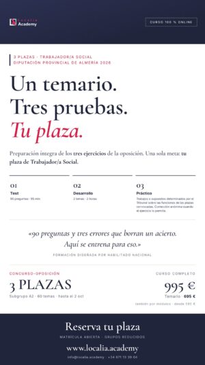 Curso online oposiciones Trabajador/a Social Diputación Provincial de Almería 2026