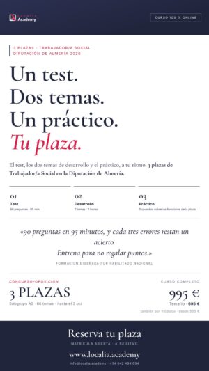 oposiciones trabajador social diputacion almeria 2026 · cartel story Localia
