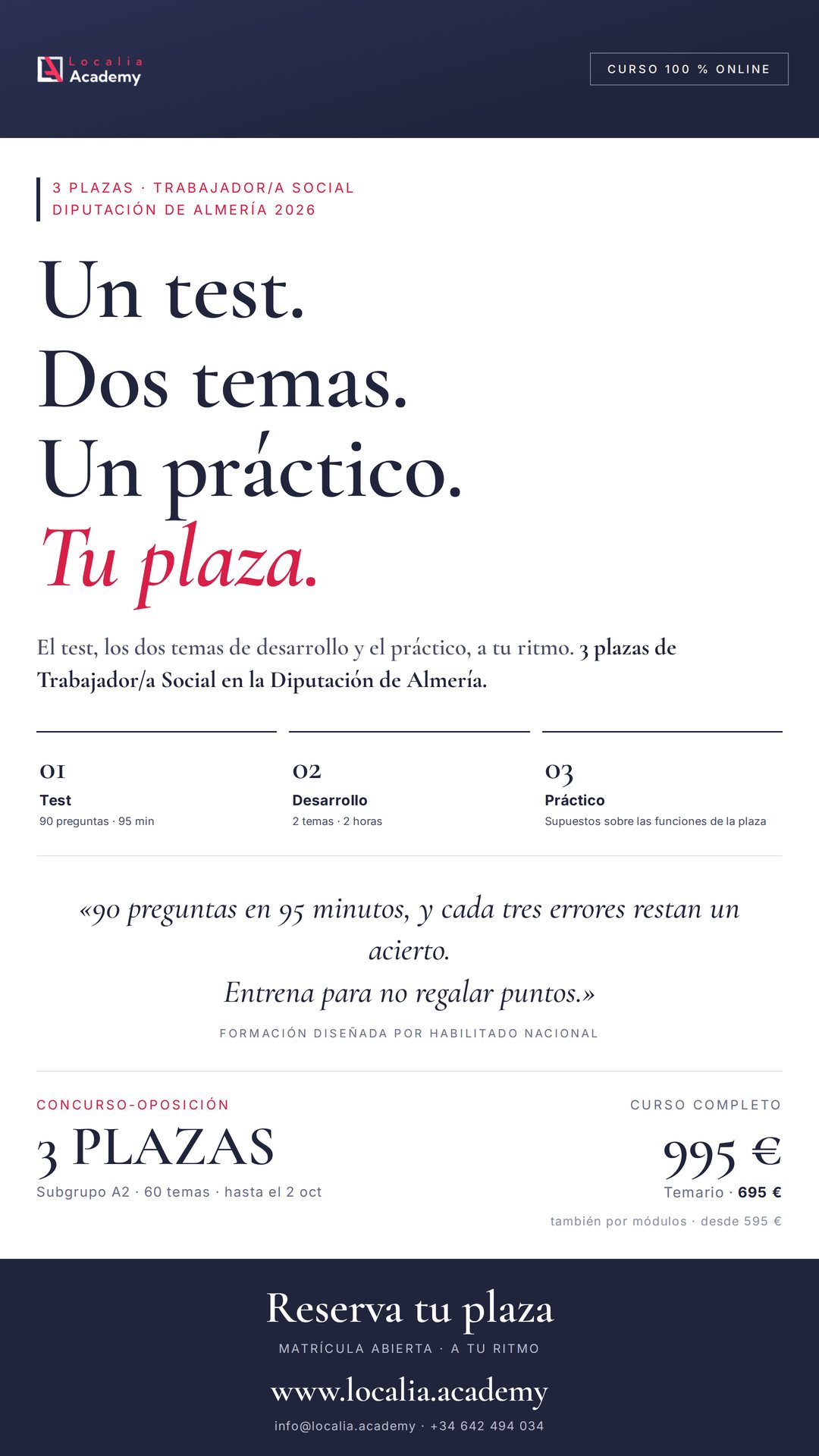oposiciones trabajador social diputacion almeria 2026 · cartel story Localia