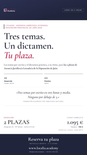 oposiciones asesor jurídico letrado diputación de jaén 2026 · cartel story Localia