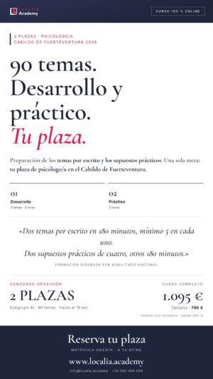 Curso online oposiciones Psicólogo/a Cabildo Insular de Fuerteventura 2026