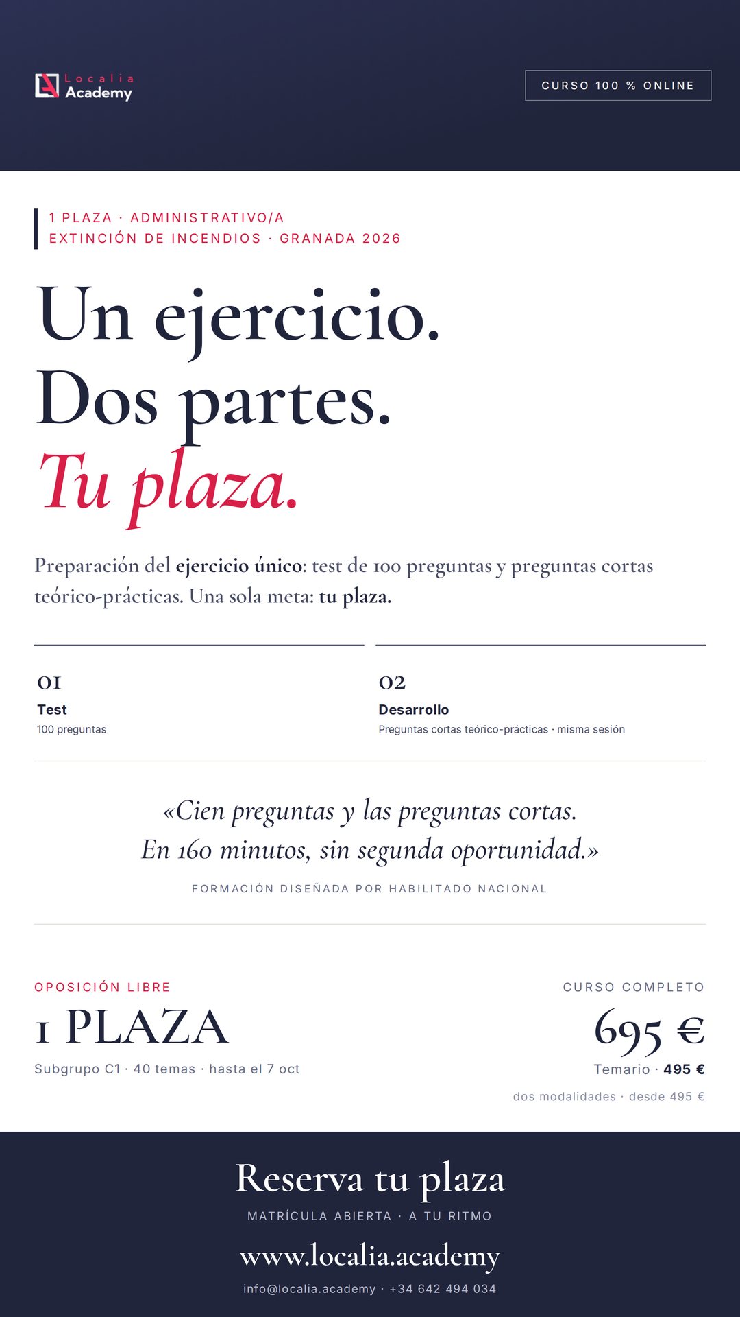 Curso online oposiciones Administrativo/a Agencia Provincial de Extinción de Incendios de Granada 2026