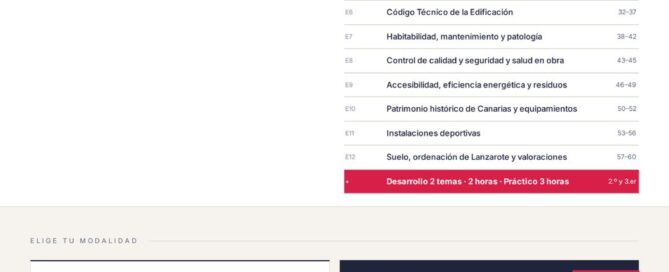 Curso online oposiciones Arquitecto/a Técnico/a Cabildo Insular de Lanzarote 2026