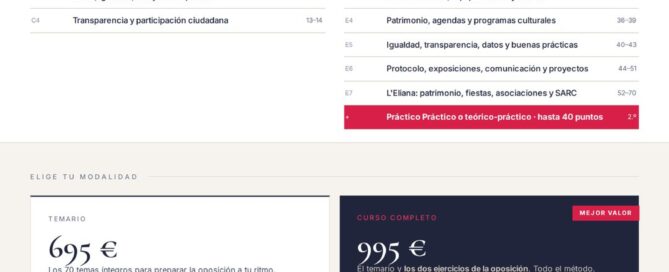 Curso online oposiciones Técnico/a de Actividades Festivas y Culturales Ayuntamiento de l'Eliana 2026