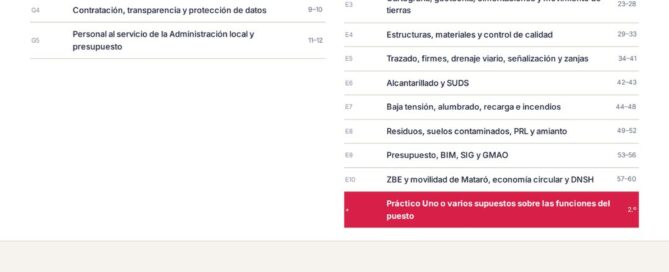 Curso online oposiciones ingeniero técnico obras Mataró 2026