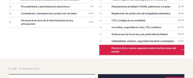 Curso online oposiciones técnico licencias urbanísticas Mataró 2026