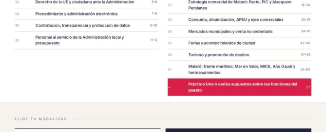 Curso online oposiciones técnico promoción comercio Mataró 2026