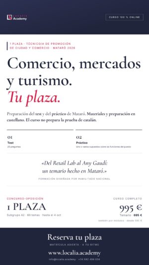 Curso online oposiciones técnico promoción comercio Mataró 2026