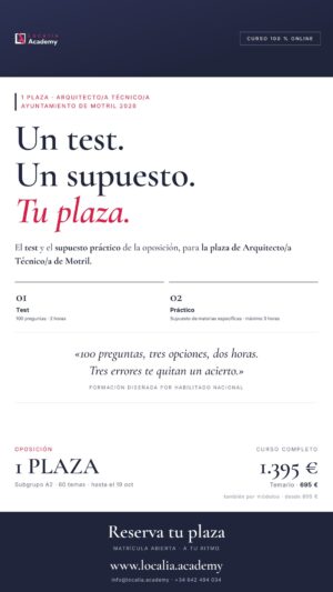oposiciones arquitecto técnico motril 2026 · cartel story Localia