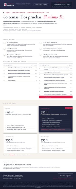 Curso online oposiciones Trabajador/a Social Ajuntament de Palafrugell 2026