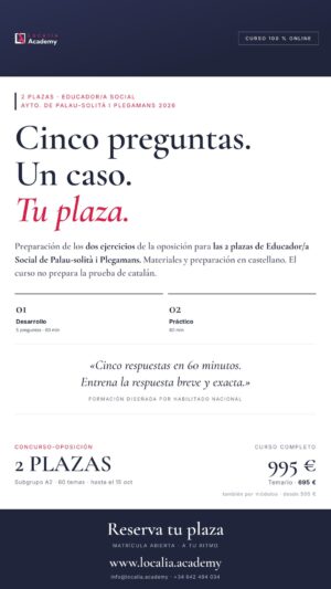 oposiciones educador social palau-solità i plegamans 2026 · cartel story Localia