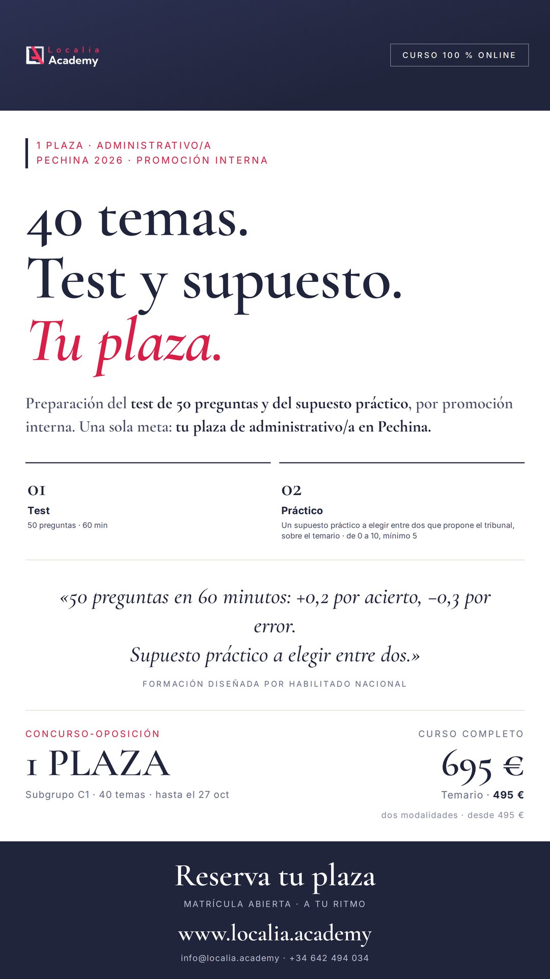 Curso online oposiciones Administrativo/a Ayuntamiento de Pechina 2026