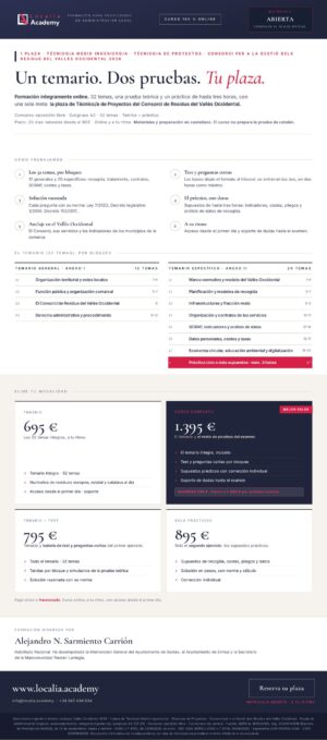 Curso online oposiciones ingeniero técnico residuos Vallès Occidental 2026