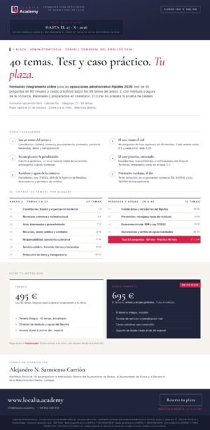Curso online oposiciones Administrativo/a Consell Comarcal del Ripollès 2026