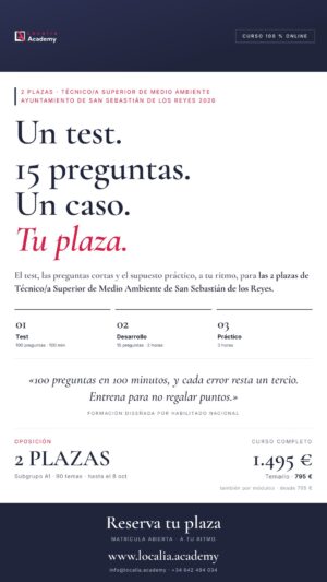 oposiciones técnico medio ambiente san sebastián de los reyes 2026 · cartel story Localia