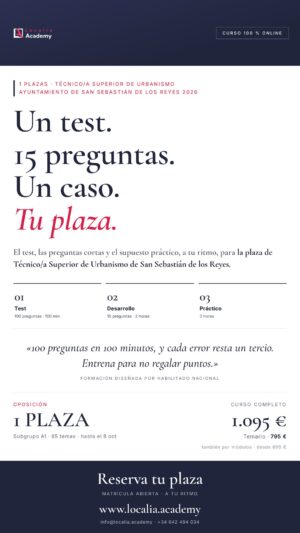 oposiciones técnico urbanismo san sebastián de los reyes 2026 · cartel story Localia
