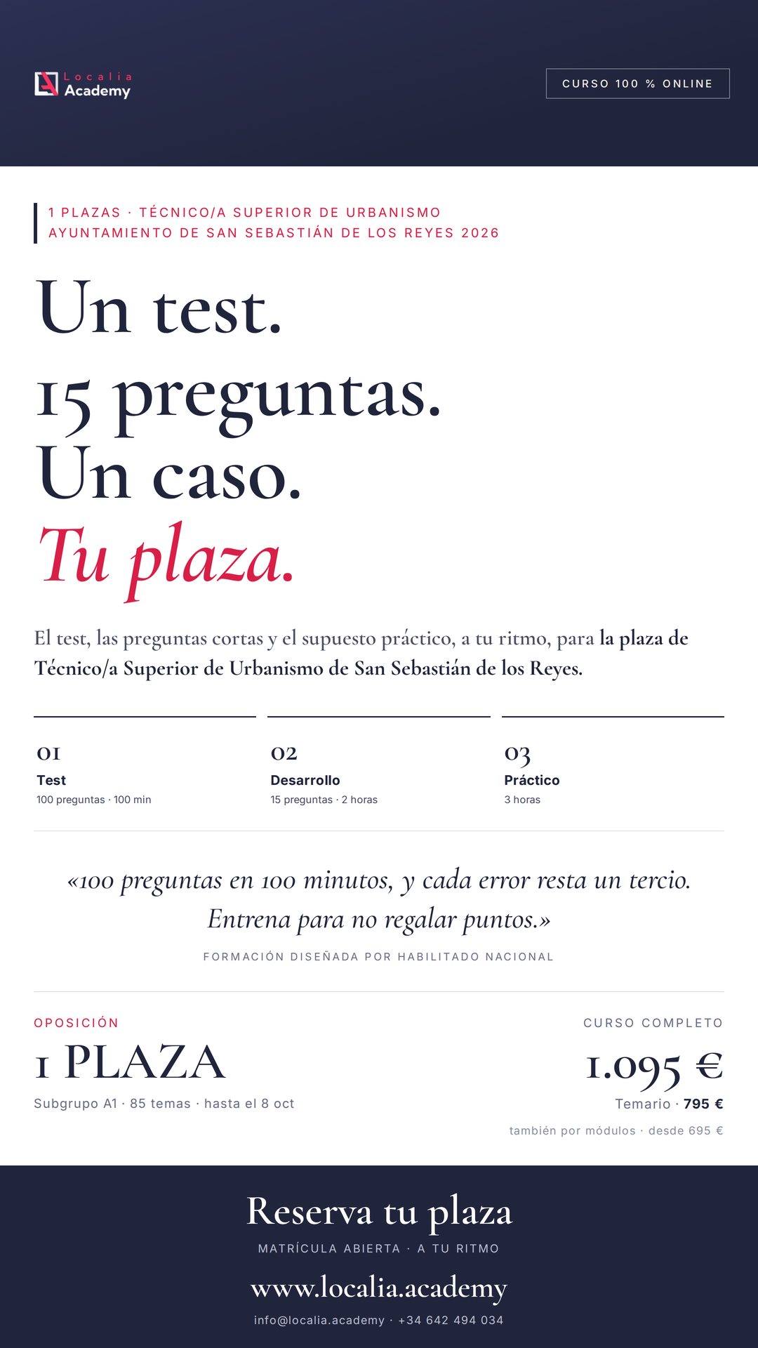 oposiciones técnico urbanismo san sebastián de los reyes 2026 · cartel story Localia