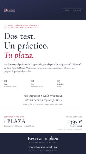 oposiciones arquitecto técnico sant pere de ribes 2026 · cartel story Localia