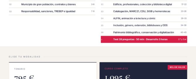 Curso online oposiciones Técnico/a Superior del Sistema Bibliotecario Ayuntamiento de Santa Cruz de Tenerife 2026