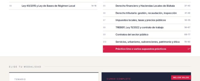 Curso online oposiciones técnico administración especial Sopela 2026