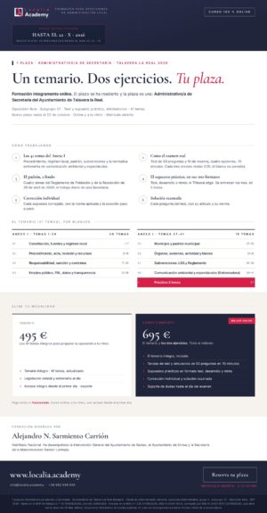 Curso online oposiciones Administrativo/a Ayuntamiento de Talavera la Real 2026